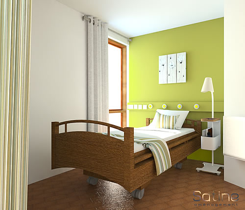 Décoration EHPAD - Caire Val - chambre avec lit double