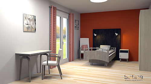 Décoration EHPAD - chambre 3D